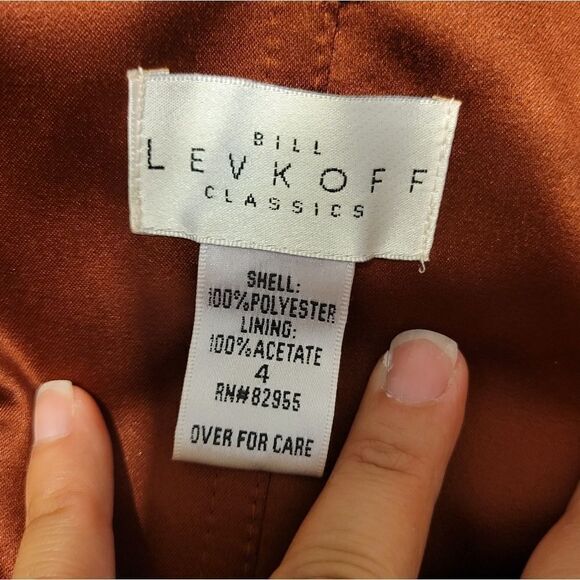 Bill levkoff classics strapless cocktail dress in cinammon color sz 4 - Picture 7 of 8